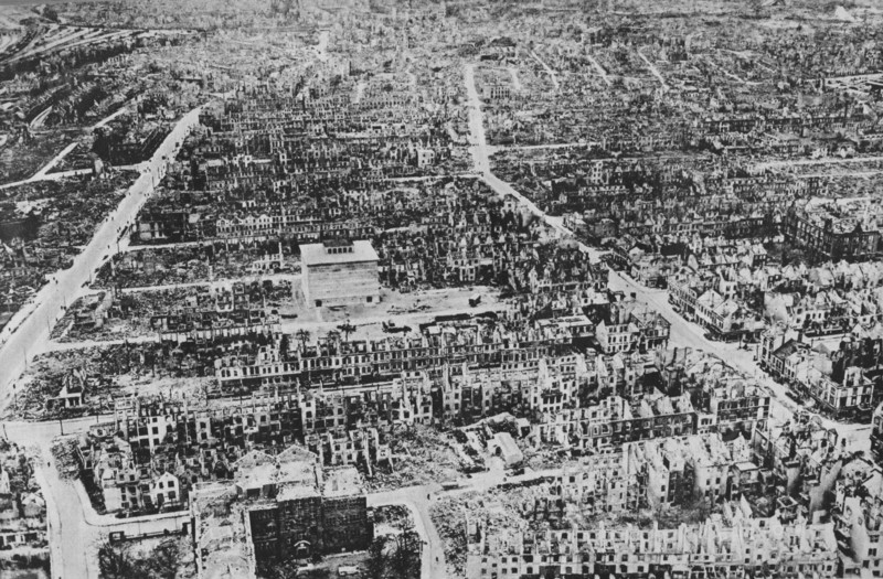 'What British Bombers Did at Bremen on the Weser', 1945. Artist: Unknown.
