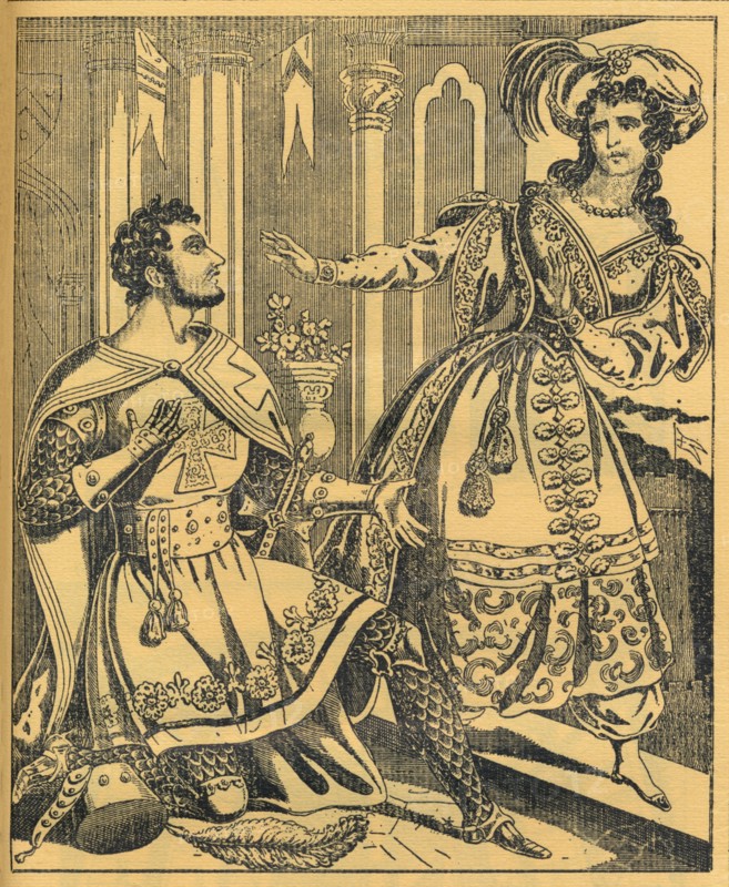 'Ivanhoe: Sir Brian de Bois Guilbert & Rebecca', 19th century. Artists: JL Marks, Ralph Nevill.