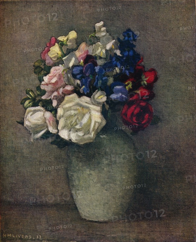 'Sweet Peas and Roses', c20th century. Artist: Horace Mann Livens.