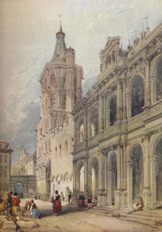 'Town Hall, Cologne', c1841. Artist: William Leighton Leitch.