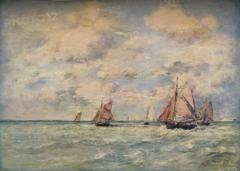'Sortie Des Barques A Trouville', 19th century. Artist: Eugene Louis Boudin.