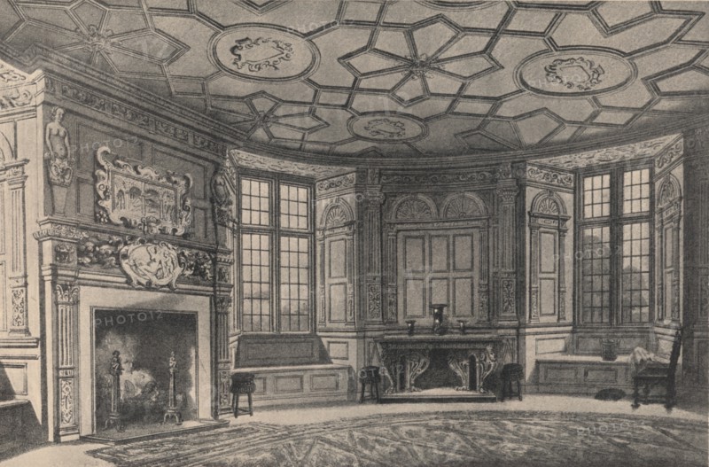The circular dining-room, Longford Castle, Wiltshire, 1915.  Artist: Unknown.