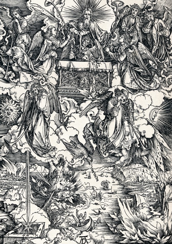 'The Seven Trumpets are Given to the Angels', 1498 (1906).  Artist: Albrecht Durer.