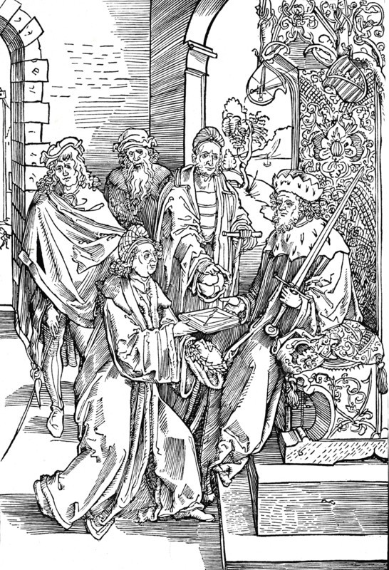 'Celtes Presenting His Book to the Elector of Saxony', 1501 (1906). Artist: Albrecht Durer.