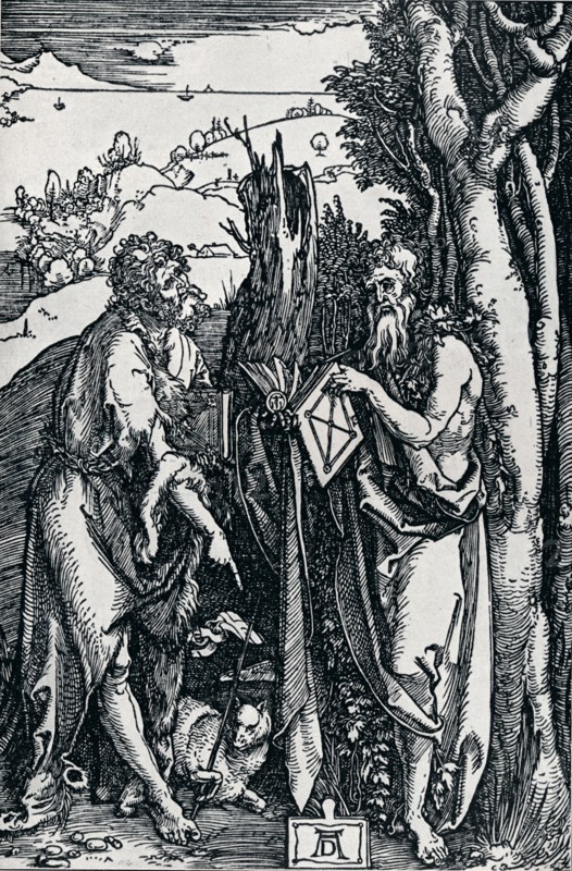'St John the Baptist and St Onuphrius', 1504 (1906). Artist: Albrecht Durer.