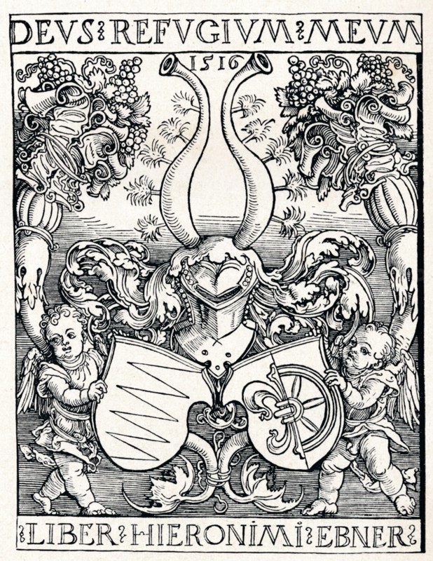 'The Bookplate of Jerome Ebner', 1516 (1906). Artist: Albrecht Durer.