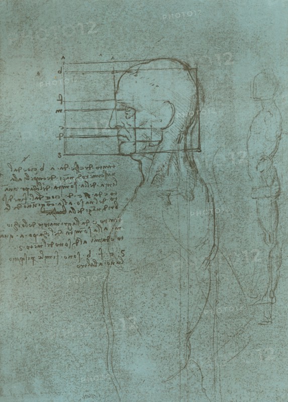 Drawing illustrating the theory of the proportions of the human figure, c1472-c1519 (1883).  Artist: Leonardo da Vinci.