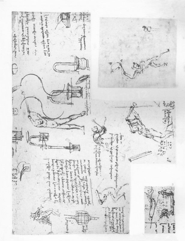 Three drawings illustrating the theory of the movements of the human figure, c1472-c1519 (1883). Artist: Leonardo da Vinci.