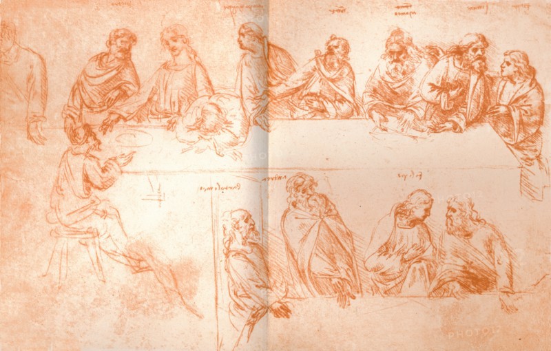 Preparatory sketch for the painting of `The Last Supper`, c1494-c1499 (1883). Artist: Leonardo da Vinci.