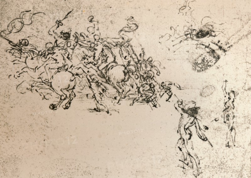Study for the cartoon of the Battle of Anghiari, c1472-c1505 (1883). Artist: Leonardo da Vinci.