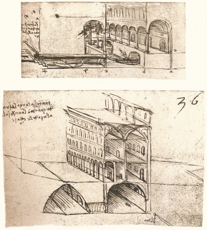 Two plans for canals in a town, c1472-c1519 (1883). Artist: Leonardo da Vinci.