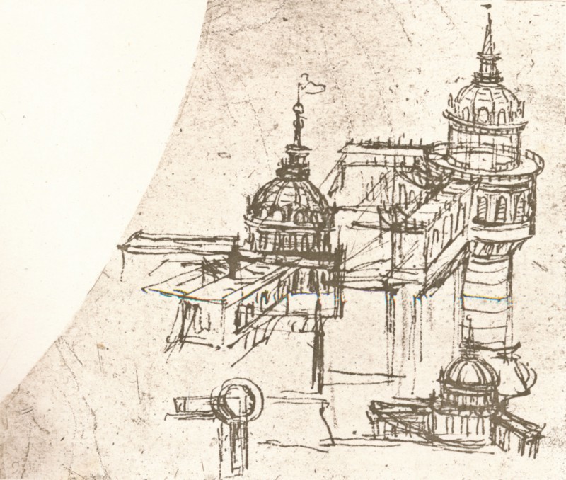 Architecture for castles, c1472-c1519 (1883). Artist: Leonardo da Vinci.