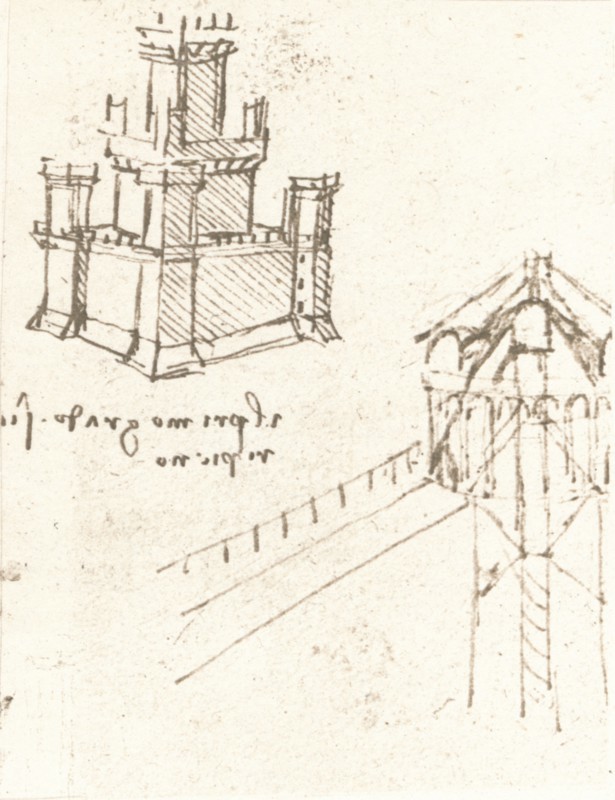 Drawing of projects for castles and villas, c1472-c1519 (1883). Artist: Leonardo da Vinci.
