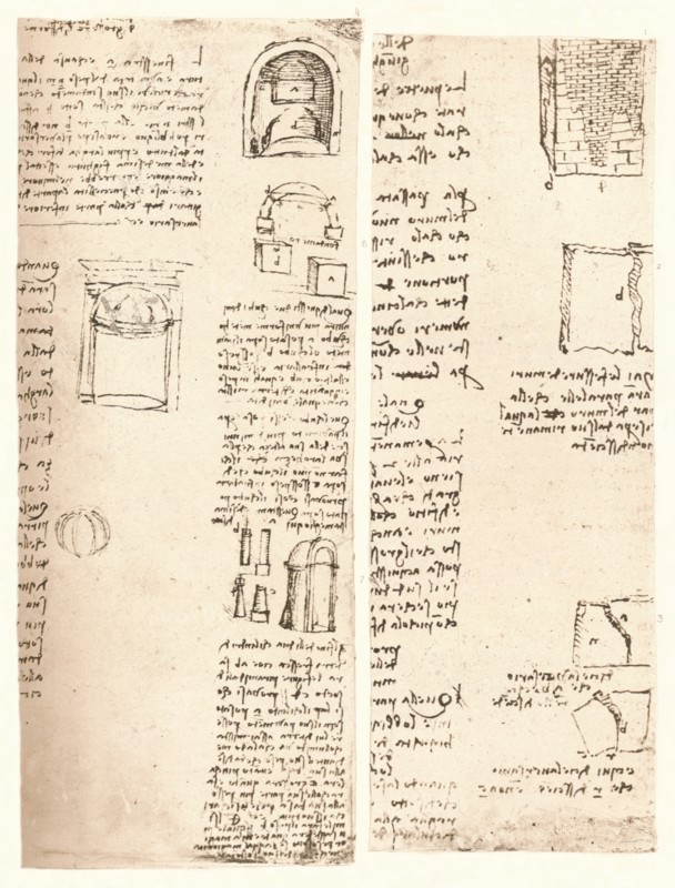 Two architectural drawings, c1472-c1519 (1883). Artist: Leonardo da Vinci.