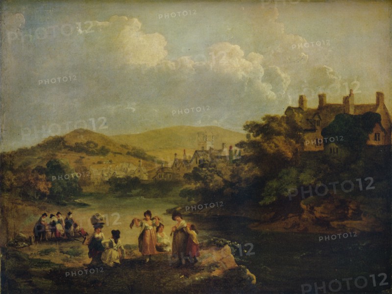 'Women Washing Clothes in a Welsh Stream', 1790. Artist: Julius Caesar Ibbetson.