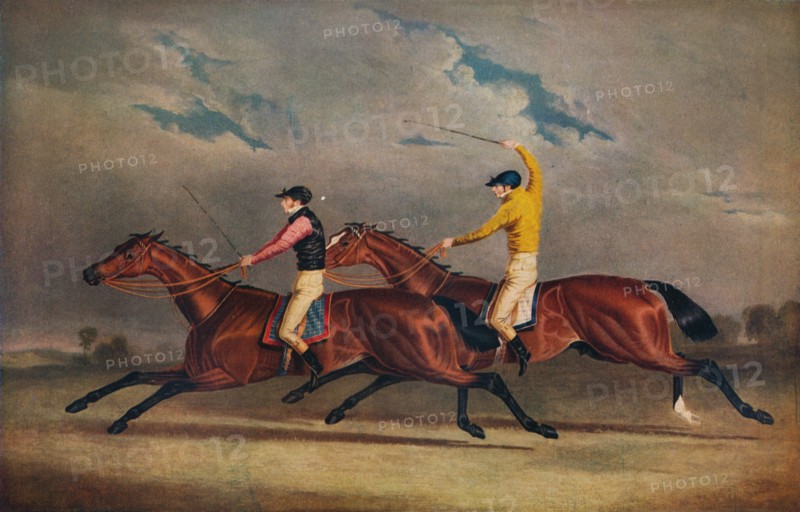 'Matilda Beating Mameluke, St. Leger, 1827', 1827. Artist: Benjamin Herring.