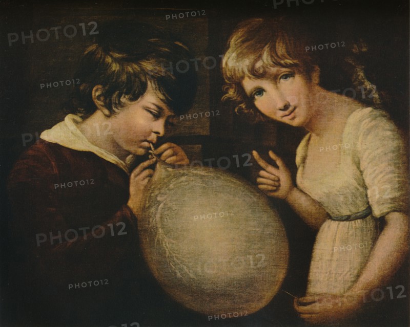 'Boy and Girl with a Bladder', c18th century. Artist: William Tate.
