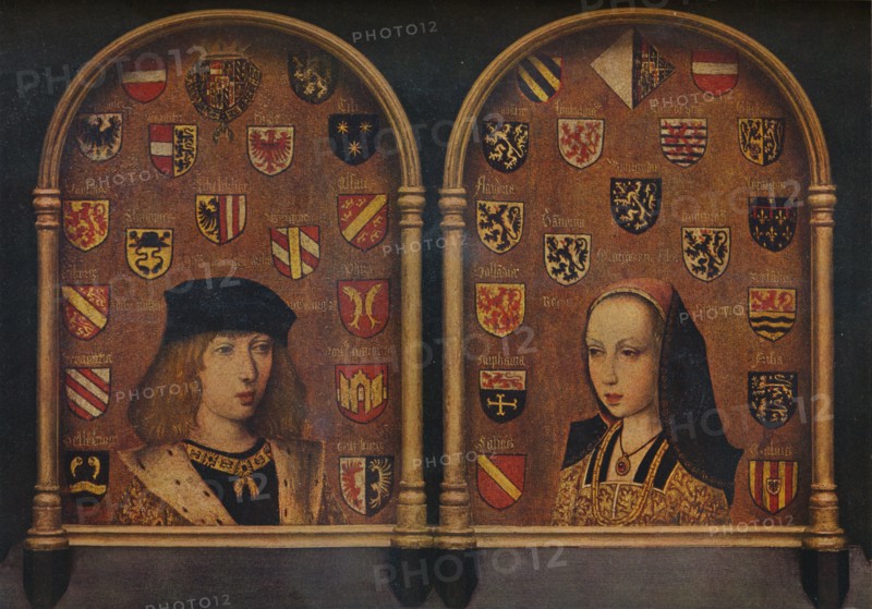 'Diptych: Philip the Handsome and Margaret of Austria', c1493. Artists: Pieter van Coninxloo, Margaret of Austria.