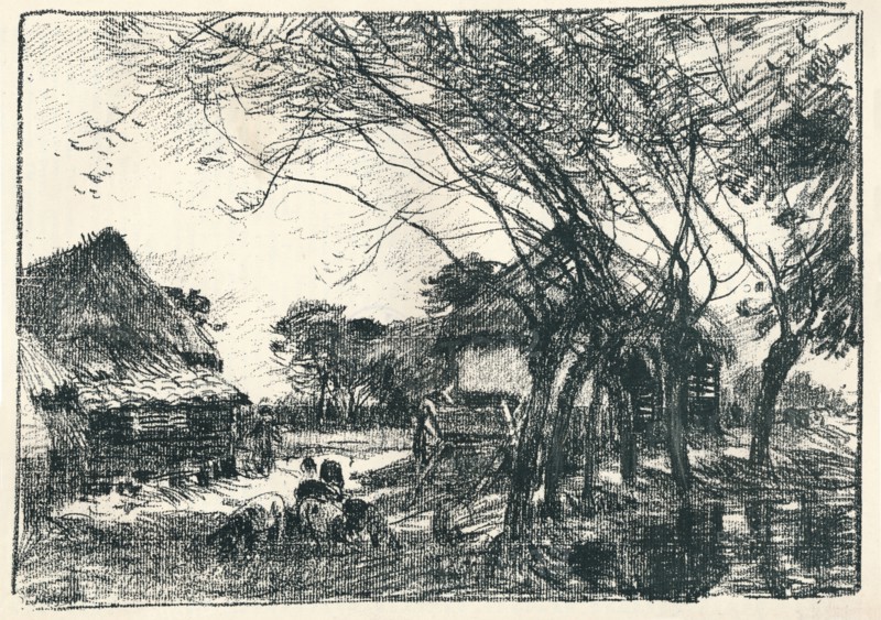 'At the Back of the Farm', c19th century. Artist: Mark Fisher.