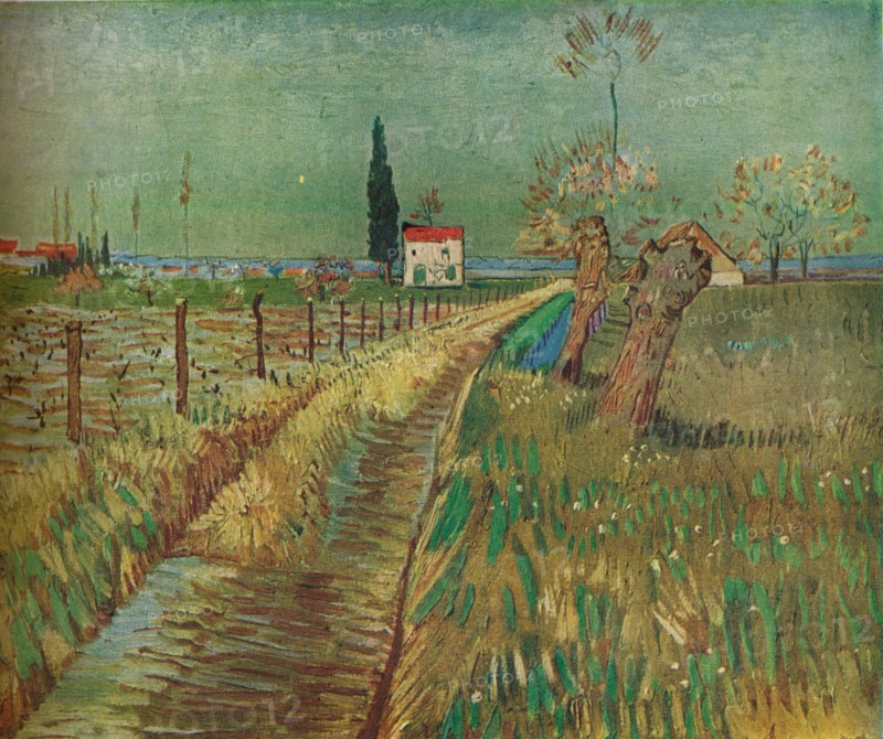 'Cottage Among Fields', c1890. Artist: Vincent van Gogh.