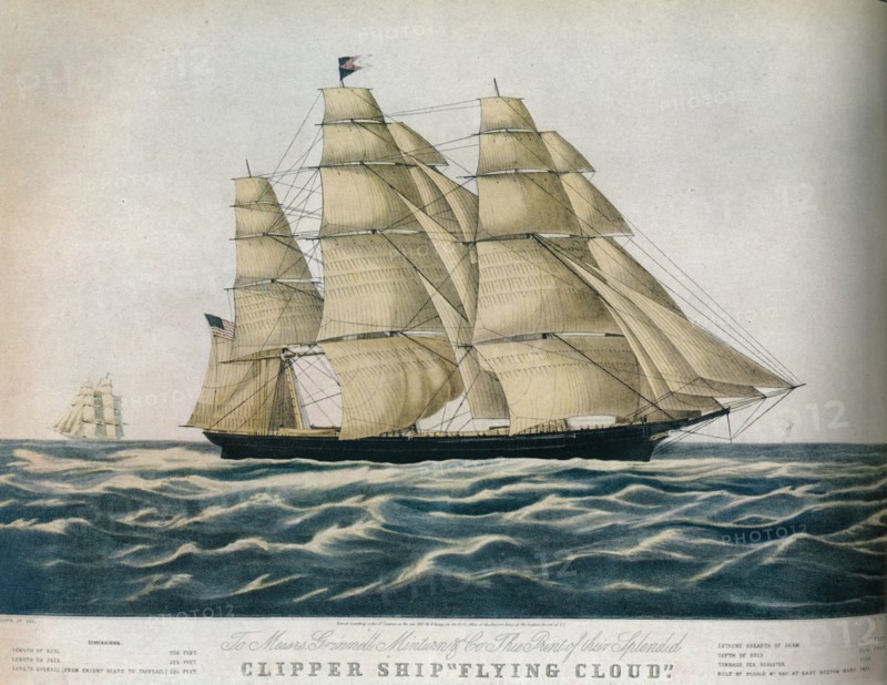 'Clipper Ship: Flying Cloud', 1852. Artist: E Brown Jr.