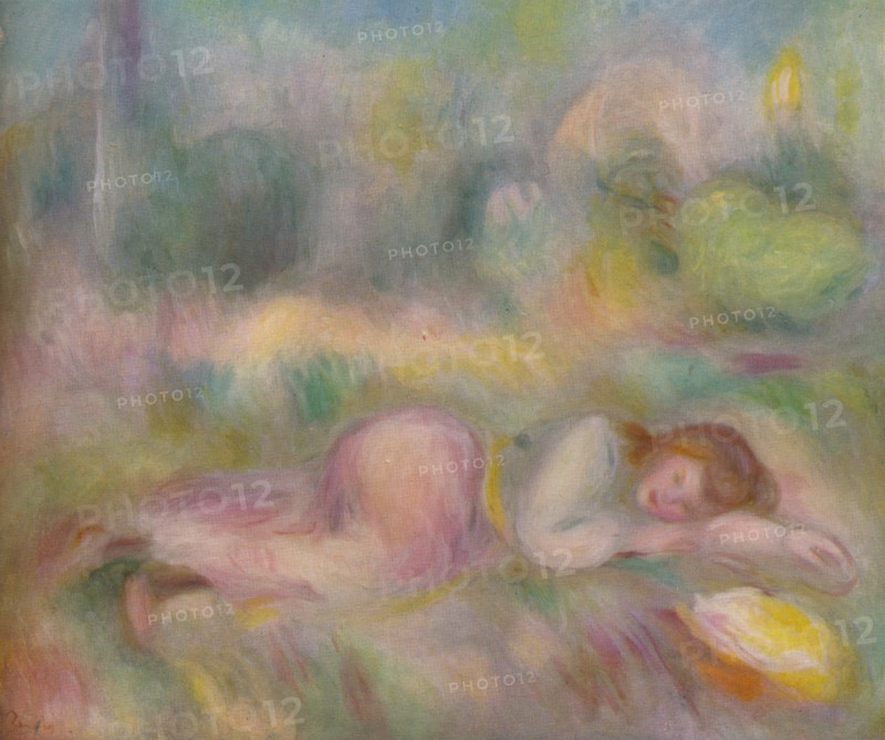 'Fille etendue dans l'herbe', c1890. Artist: Pierre-Auguste Renoir.