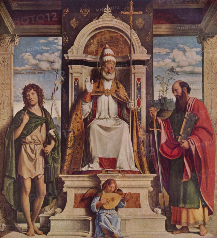 'Saint Peter enthroned with Saints, John the Baptist and Saint Paul', c1516. Artist: Giovanni Battista Cima da Conegliano.
