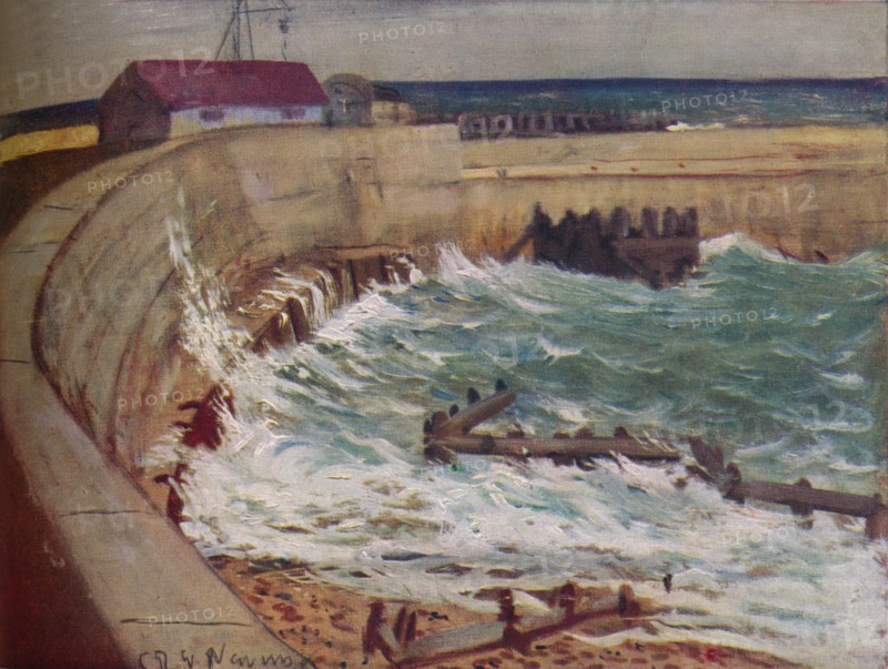 'High Tide, West Bay', c1930. Artist: CRW Nevinson.