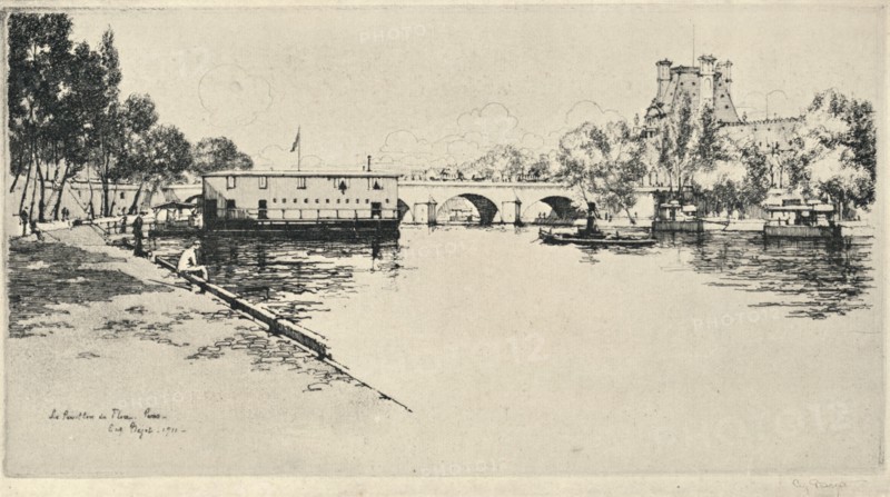 `The Pavillon de Flore', 1915. Artist: Eugene Bejot.