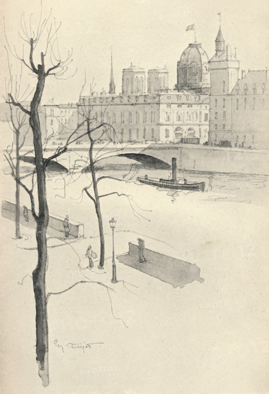'The Pont au Change', 1915. Artist: Eugene Bejot.