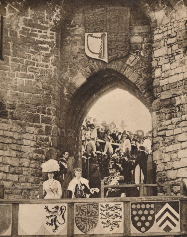 The investiture of the Prince of Wales at Caernarvon Castle, 13 July 1911 (1935). Artist: Unknown.