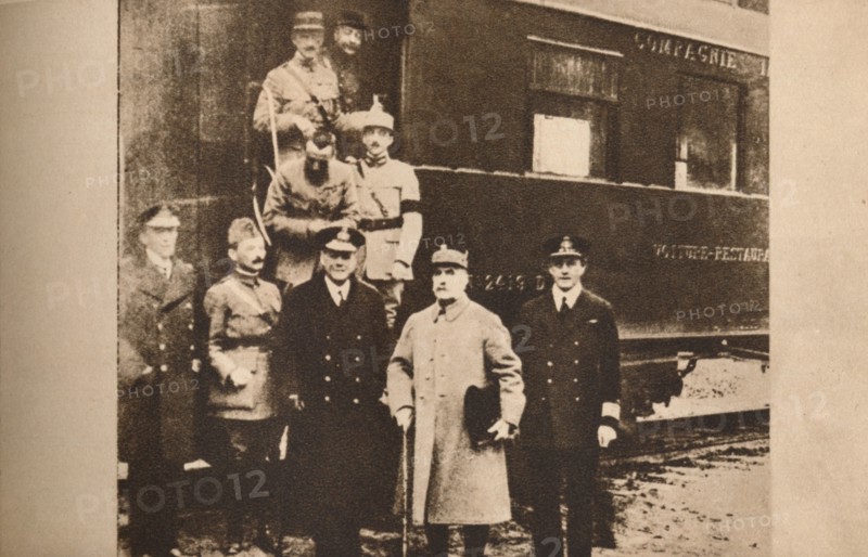 Signing of the Armistice to end the First World War, 11 November 1918 (1935). Artist: Unknown.
