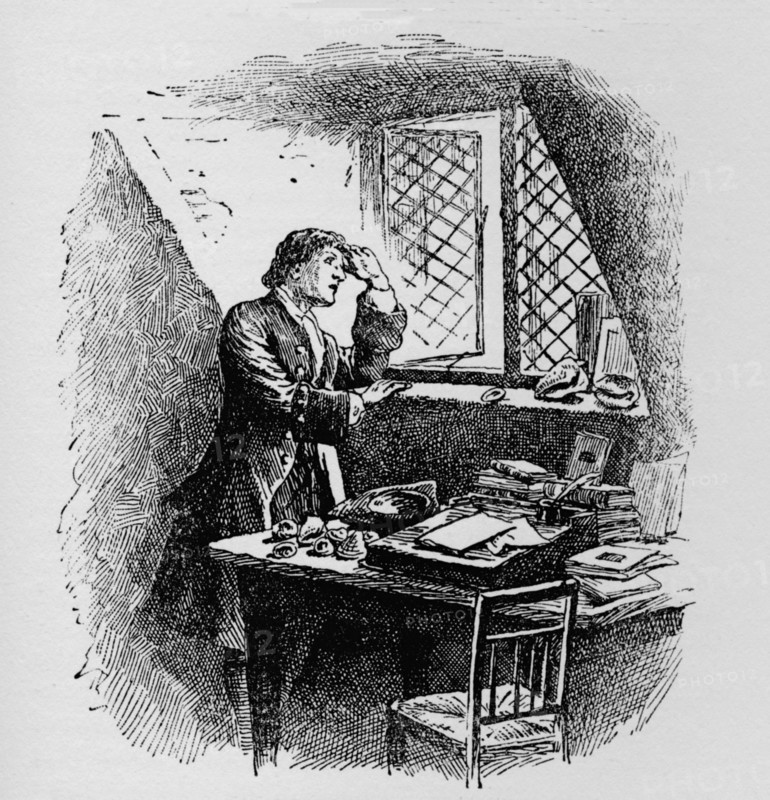 'Studying the formation of clouds from his attic', c1918. Artist: Unknown.