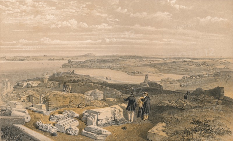 'Sebastopol from Old Chersonese and Ancient Church of St Vladimir', 1856. Artists: William Simpson, E Walker.