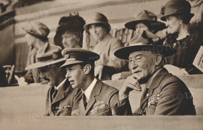 The Duke of York (later King George VI) with Lord Baden-Powell at a Jamboree, Wembley', 1924