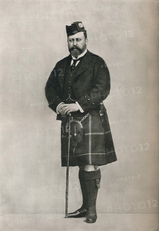 The Prince of Wales in Highland costume, c1886 (1910). Creator: W&D Downey.