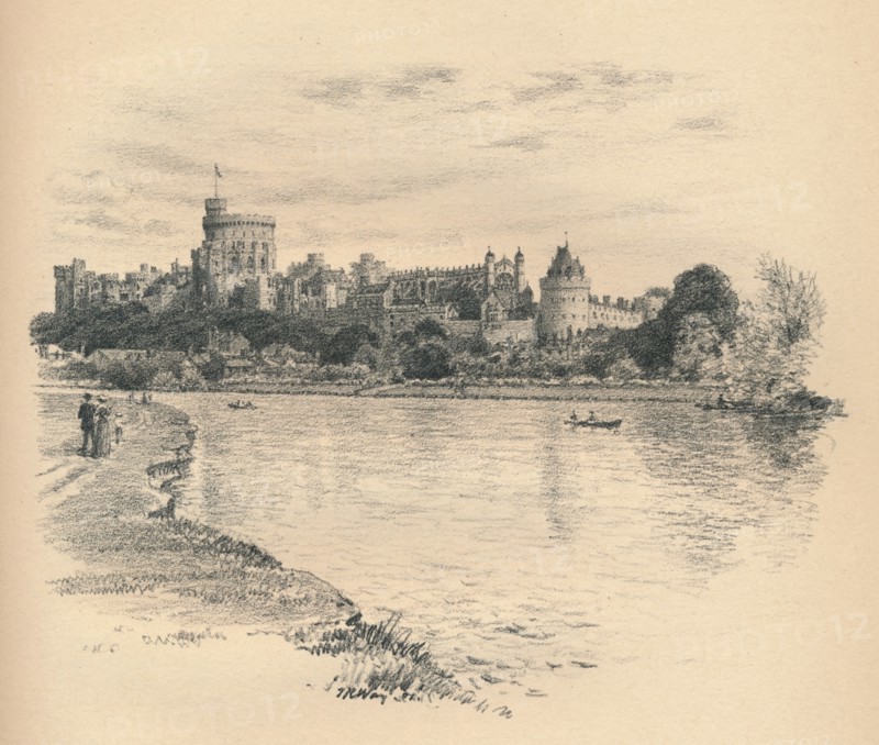 'Windsor Castle From The River', 1902. Artist: Thomas Robert Way.