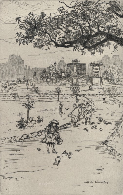 'The Tuileries Gardens', 1915. Artist: Frank Milton Armington.