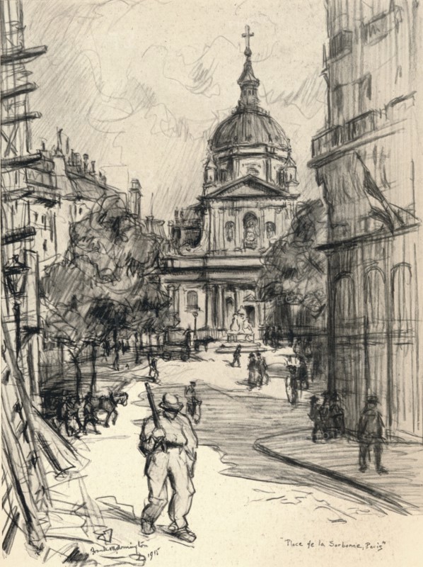 'Place de la Sorbonne', 1915. Artist: Frank Milton Armington.