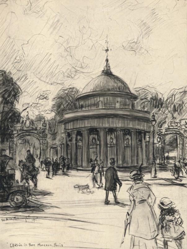 'Entrance to the Parc Monceau', 1915. Artist: Frank Milton Armington.