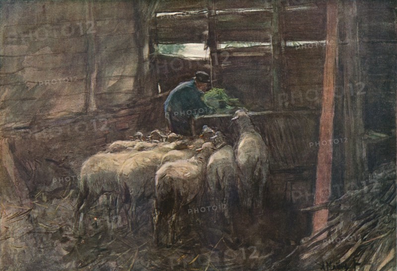 'Interior of a Barn', 19th century. Artist: Anton Mauve.