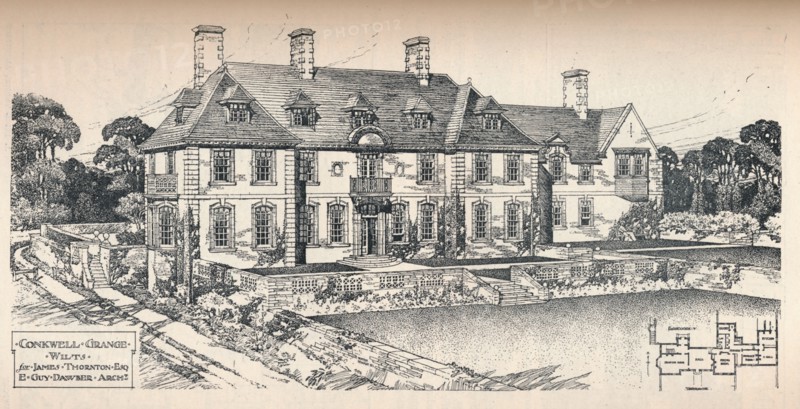 'Conkwell Grange, Wilts. E. Guy Dawber, Architect', c1907. Artist: Edward Guy Dawber.