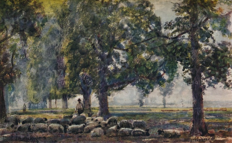 'Tending the Flocks', c1895. Artist: John William Buxton Knight.