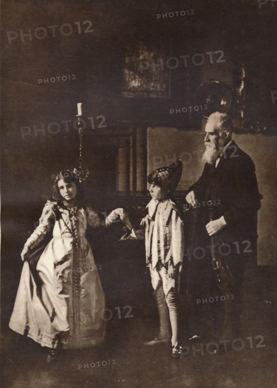 'Elizabeth Angela Marguerite Bowes-Lyon, in a dance lesson with her brother', 1909. Creator: Unknown.