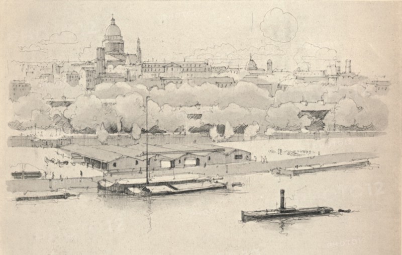 'The Quai St Bernard', 1915. Artist: Eugene Bejot.