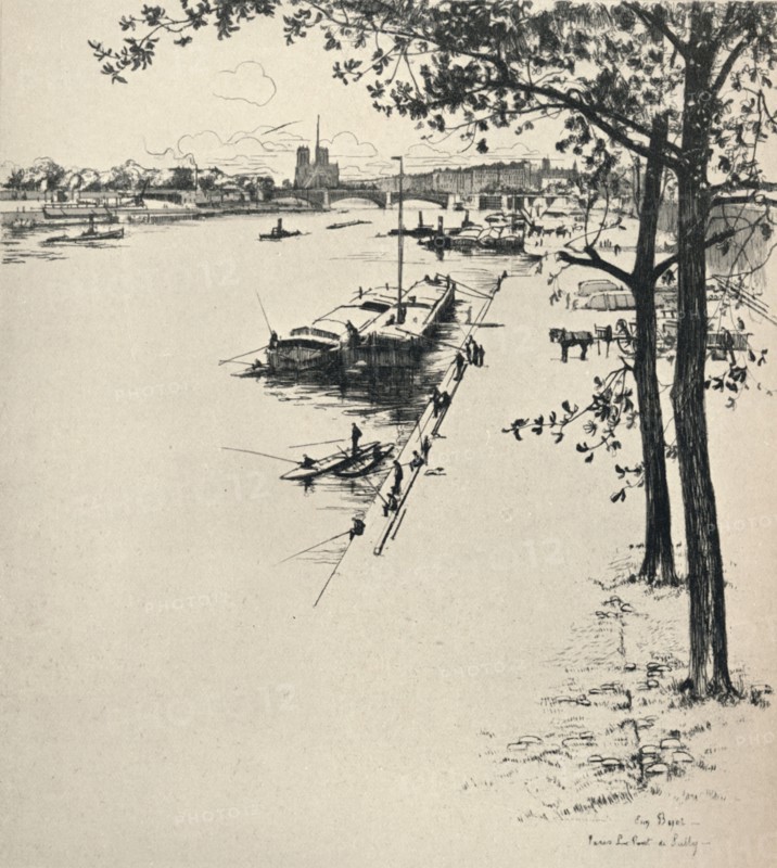 'The Pont de Sully', 1915. Artist: Eugene Bejot.
