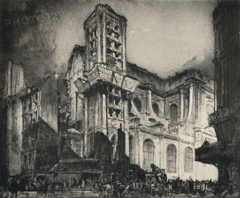 'Church of St Nicholas-du-Chardonnet', 1915. Artist: Frank Brangwyn.