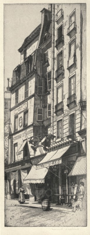 'Au Cor d'Or, Rue du Four', 1915. Artist: Raymond Ray-Jones.