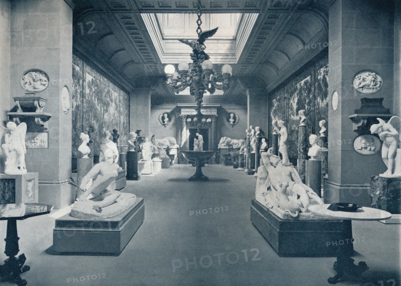 'Statuary Gallery, Chatsworth House', c1903. Artist: Pawson & Brailsford.