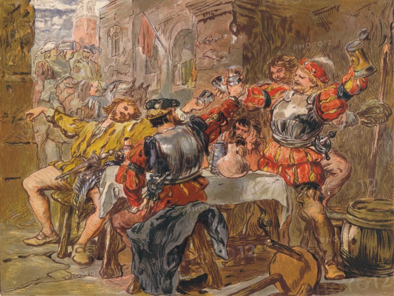'Let me the Canakin Clink', c1875. Artist: Sir John Gilbert.